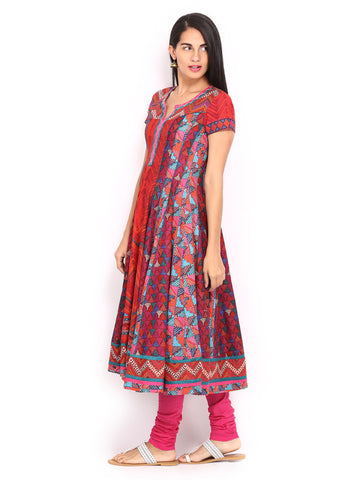 BIBA Women Multi-Coloured Printed Anarkali Kurta