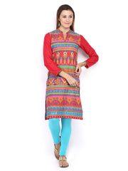 BIBA Women Red Printed Kurta