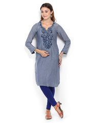 BIBA Women Grey Kurta