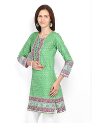 BIBA Women Green Printed Kurta