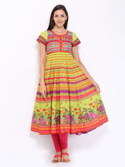 BIBA Women Multi-Coloured Printed Anarkali Kurta