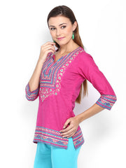BIBA Women Pink Printed Kurti