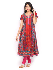 BIBA Women Multi-Coloured Printed Anarkali Kurta