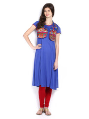 BIBA Women Blue Kurta