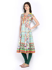 BIBA Women Multi-Coloured Printed Anarkali Kurta