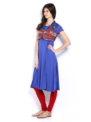 BIBA Women Blue Kurta