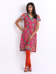 Biba Women Pink Downtown Printed Kurta