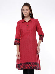BIBA Women Red Printed Kurta