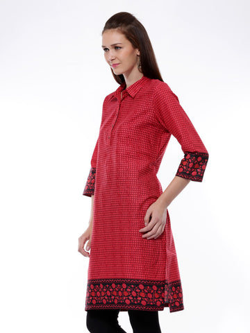 BIBA Women Red Printed Kurta