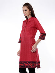BIBA Women Red Printed Kurta