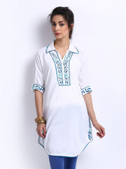 BIBA Women White Kurta