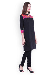Bitterlime Women Black Kurta