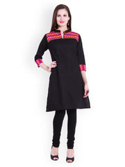 Bitterlime Women Black Kurta