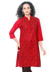 Bitterlime Women Red Printed Kurta