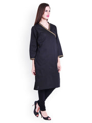 Bitterlime Women Black Kurta