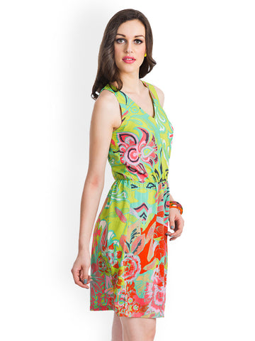 Bohemian You Green Printed A-line Dress