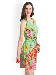 Bohemian You Green Printed A-line Dress
