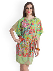Bohemian You Green Printed Kaftan Dress