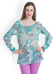 Bohemian You Women Blue Paisley Printed Top