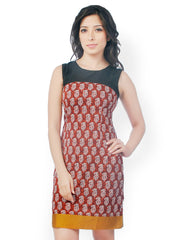 Bombay High Maroon Printed Shift Dress