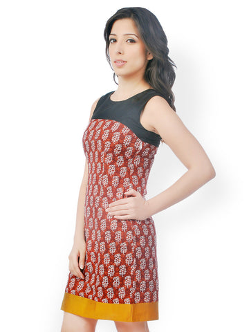 Bombay High Maroon Printed Shift Dress