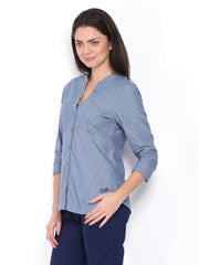 CAT Women Blue Casual Shirt
