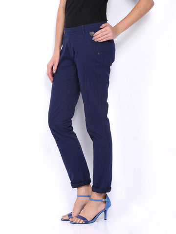 CAT Women Navy Skill Skinny Fit Trousers