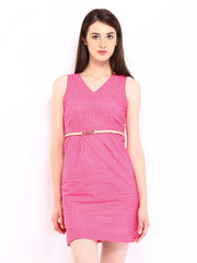 CODE Pink Embroidered Tailored Dress