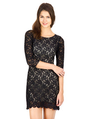 Calgari Black Lace Shift Dress