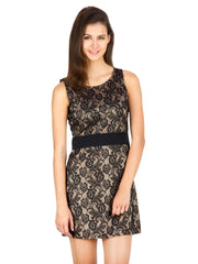 Calgari Black &amp; Gold Toned Tailored Dress