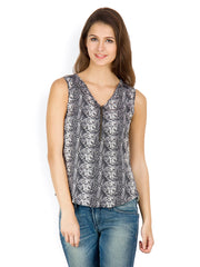 Calgari Women Black Printed Top