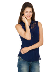 Calgari Women Navy Blue Top