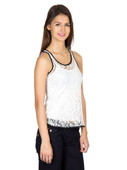 Calgari Women White Lace Top