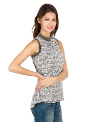Calgari Women White Printed Top