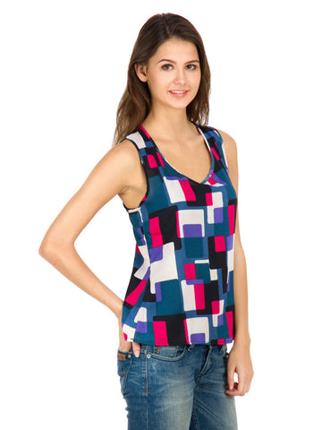 Calgari Women Multi-coloured Printed Top