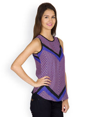 Calgari Women Blue Printed Top