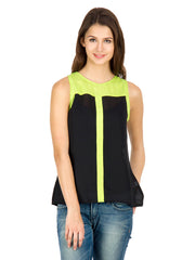 Calgari Women Black &amp; Green Top