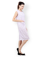 Camey White Printed Nightdress