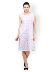 Camey White Printed Nightdress