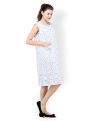 Camey Blue Printed Nightdress