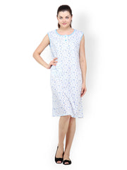 Camey Blue Printed Nightdress