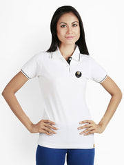 Campus Sutra Women White Polo T-shirt