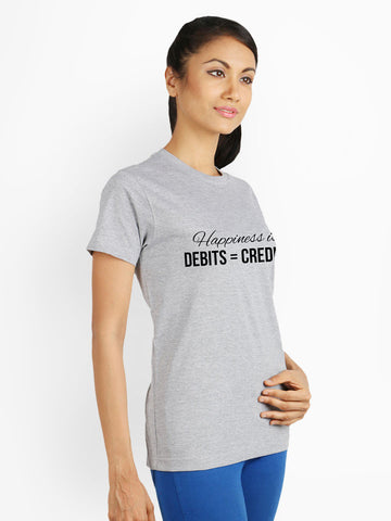 Campus Sutra Women Grey Melange Printed T-shirt