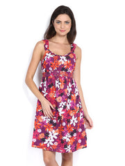 Casual Collection by Debenhams Purple &amp; Orange Floral Print Fit &amp; Flare Dress