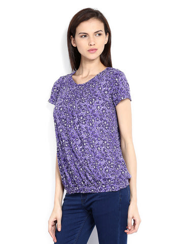 Casual Collection by Debenhams Women Purple Printed Top