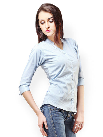 Cation Women Blue Shirt