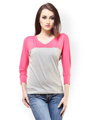 Cation Women Pink &amp; Grey Top