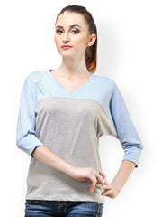 Cation Women Blue &amp; Grey Top