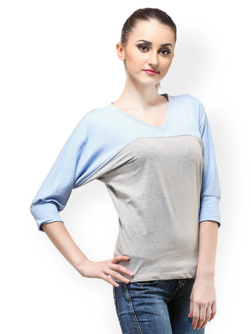 Cation Women Blue &amp; Grey Top