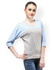 Cation Women Blue &amp; Grey Top
